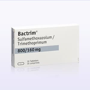 Packung mit Tabletten Bactrim (Trimethoprim)