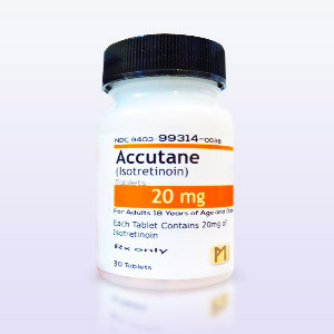 Accutane (Isotretinoin) Packung mit Pillen 20mg